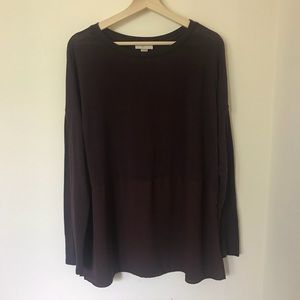 5 for $15 Long Sleeve Oversized Burgundy Top